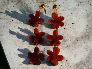 Handmade Abstract acrylic flower clip on earrings Kargo Fresh