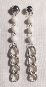 Handmade Acrylic and Chain dangle   Clip on Earrings Kargo Fresh
