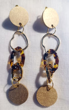 Load image into Gallery viewer, Handmade Acrylic and wood Chain Clip on Earrings Kargo Fresh
