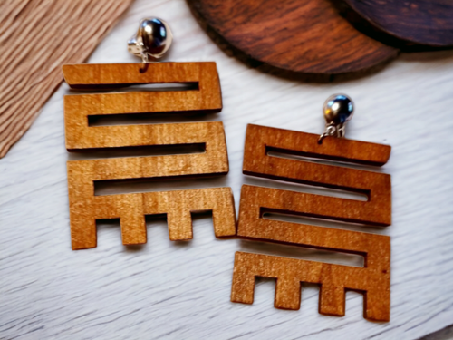 Handmade Adinkra Symbol Clip On Earrings Kargo Fresh