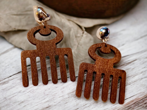 Handmade Adinkra Symbol Clip On Earrings Kargo Fresh