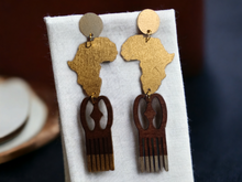 Load image into Gallery viewer, Handmade Adinkra Symbol Earrings Kargo Fresh
