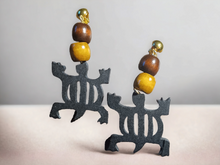Load image into Gallery viewer, Handmade Adinkra symbol clip on earrings Kargo Fresh
