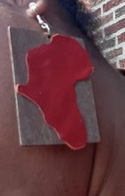 Load image into Gallery viewer, Handmade African Leather and Wood Earrings Kargo Fresh
