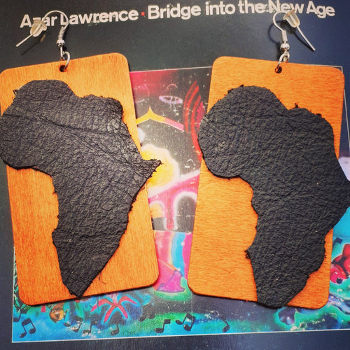 Handmade African Leather and Wood Earrings Kargo Fresh