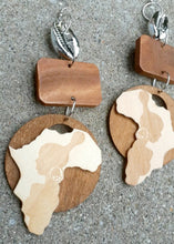 Load image into Gallery viewer, Handmade Afrocentric Wooden Earrings Kargo Fresh
