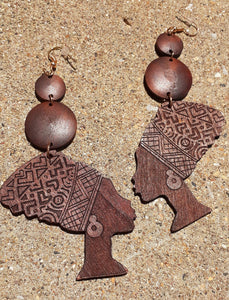 Handmade Afrocentric Wooden Earrings Kargo Fresh