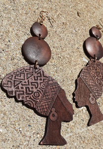 Handmade Afrocentric Wooden Earrings Kargo Fresh