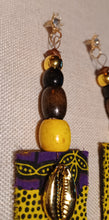 Load image into Gallery viewer, Handmade Ankara Print and Wood Earrings Kargo Fresh
