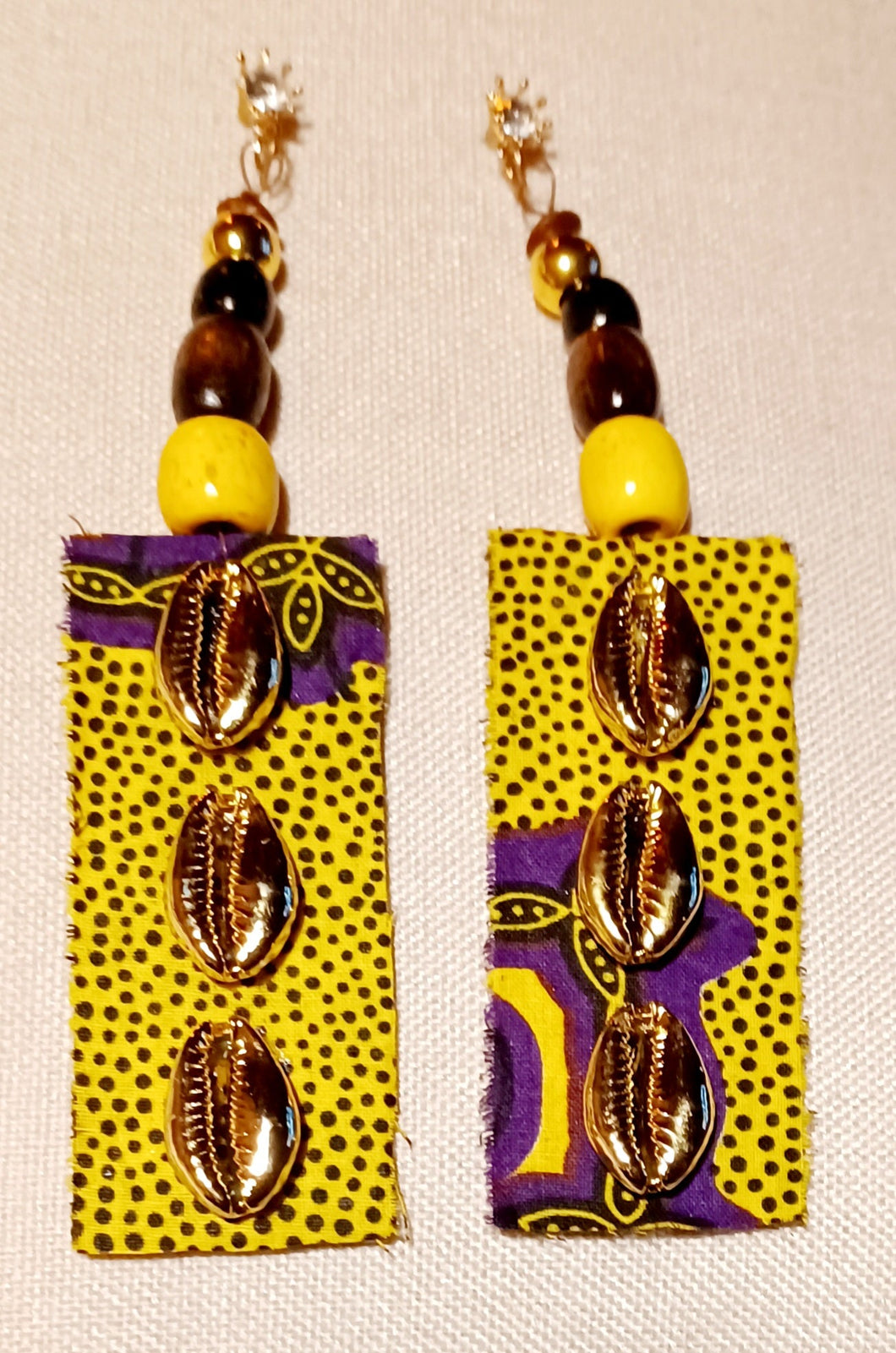 Handmade Ankara Print and Wood Earrings Kargo Fresh