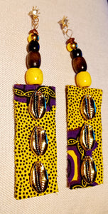 Handmade Ankara Print and Wood Earrings Kargo Fresh