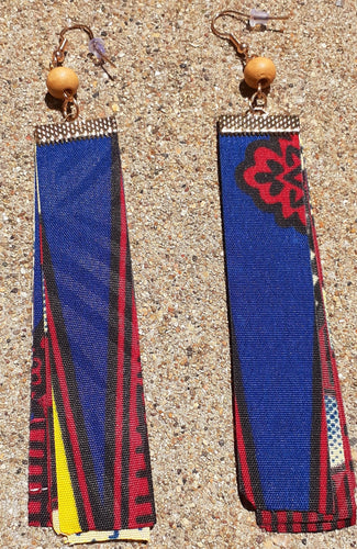 Handmade Ankara Print fabric Layer Earrings Kargo Fresh