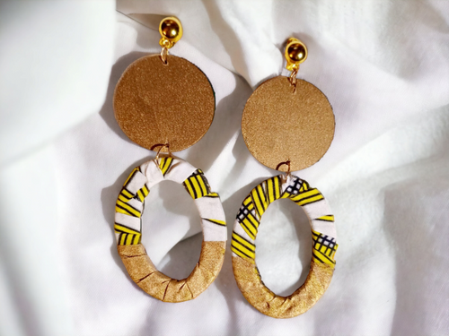 Handmade Ankara fabric clip on hoops Kargo Fresh