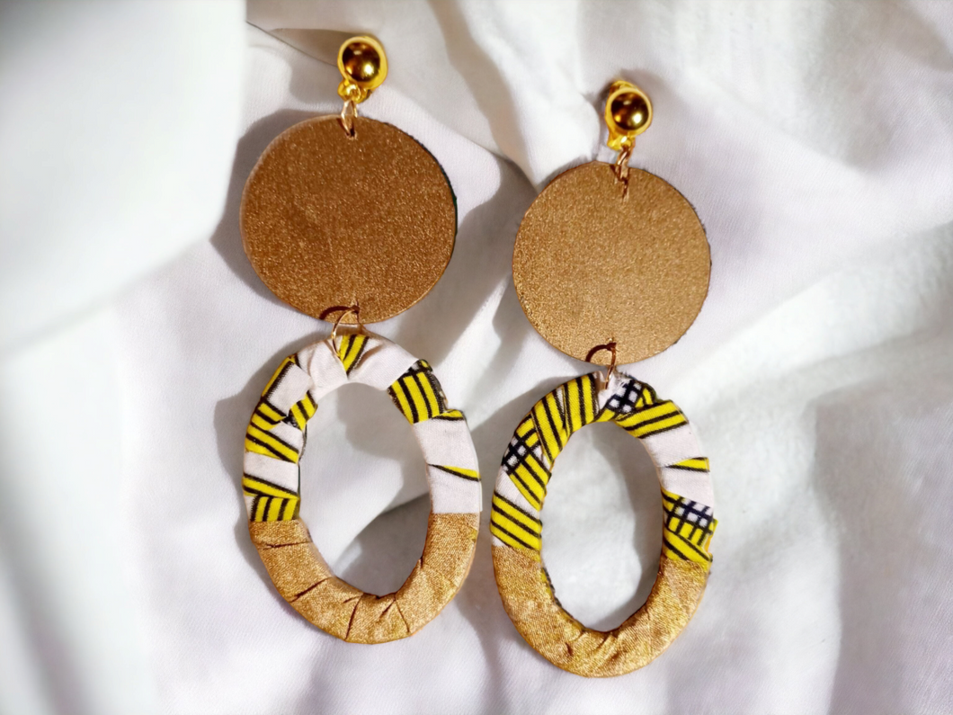 Handmade Ankara fabric clip on hoops Kargo Fresh