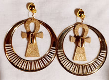 Load image into Gallery viewer, Handmade Ankh Hoop Clip on earrings Kargo Fresh
