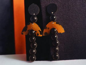 Handmade Avant Garde Acrylic and wood Earrings Kargo Fresh