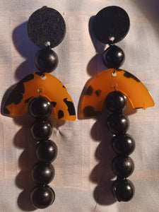 Handmade Avant Garde Acrylic and wood Earrings Kargo Fresh