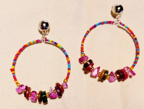 Handmade Bead and Wire Design Clip On Earrings Kargo Fresh