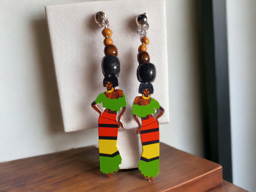 Handmade Black Divs Clip on earrings Kargo Fresh