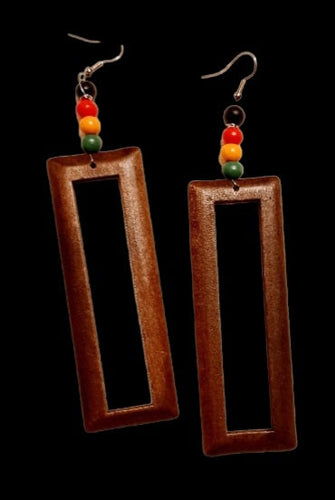 Handmade Boho Geometric wood Earrings Kargo Fresh