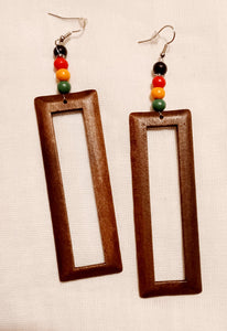 Handmade Boho Geometric wood Earrings Kargo Fresh