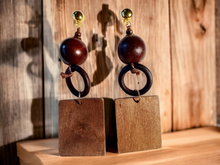 Load image into Gallery viewer, Handmade Boho wood Clip On Earrings Kargo Fresh
