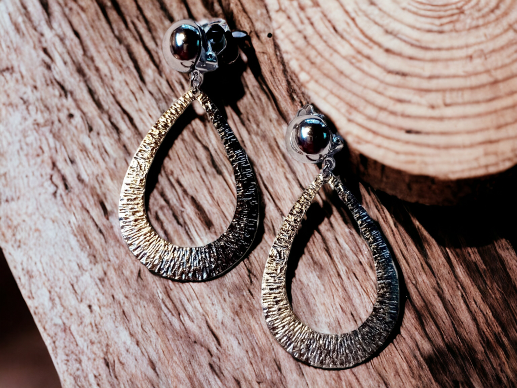 Handmade Brushed Metal Clip On Earrings Kargo Fresh