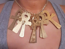Load image into Gallery viewer, Handmade Chunky Ankh Cluster Necklace Kargo Fresh
