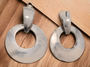 Handmade Chunky acrylic clip on hoop earrings Kargo Fresh