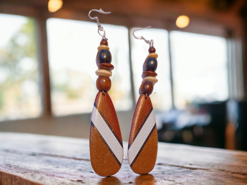 Handmade Chunky boho wood earrings Kargo Fresh