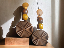 Load image into Gallery viewer, Handmade Chunky boho wood earrings Kargo Fresh
