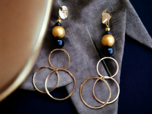 Load image into Gallery viewer, Handmade  Clip On  Multi Hoop Metal Earrings gold Kargo Fresh
