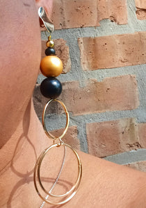Handmade  Clip On  Multi Hoop Metal Earrings gold Kargo Fresh