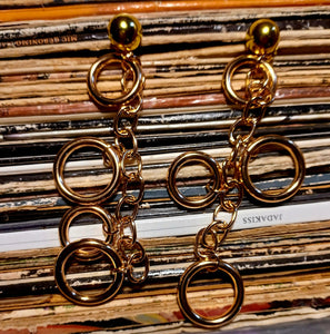 Handmade Clip On  Multi Hoop Metal Earrings gold Kargo Fresh