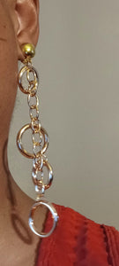 Handmade Clip On  Multi Hoop Metal Earrings gold Kargo Fresh