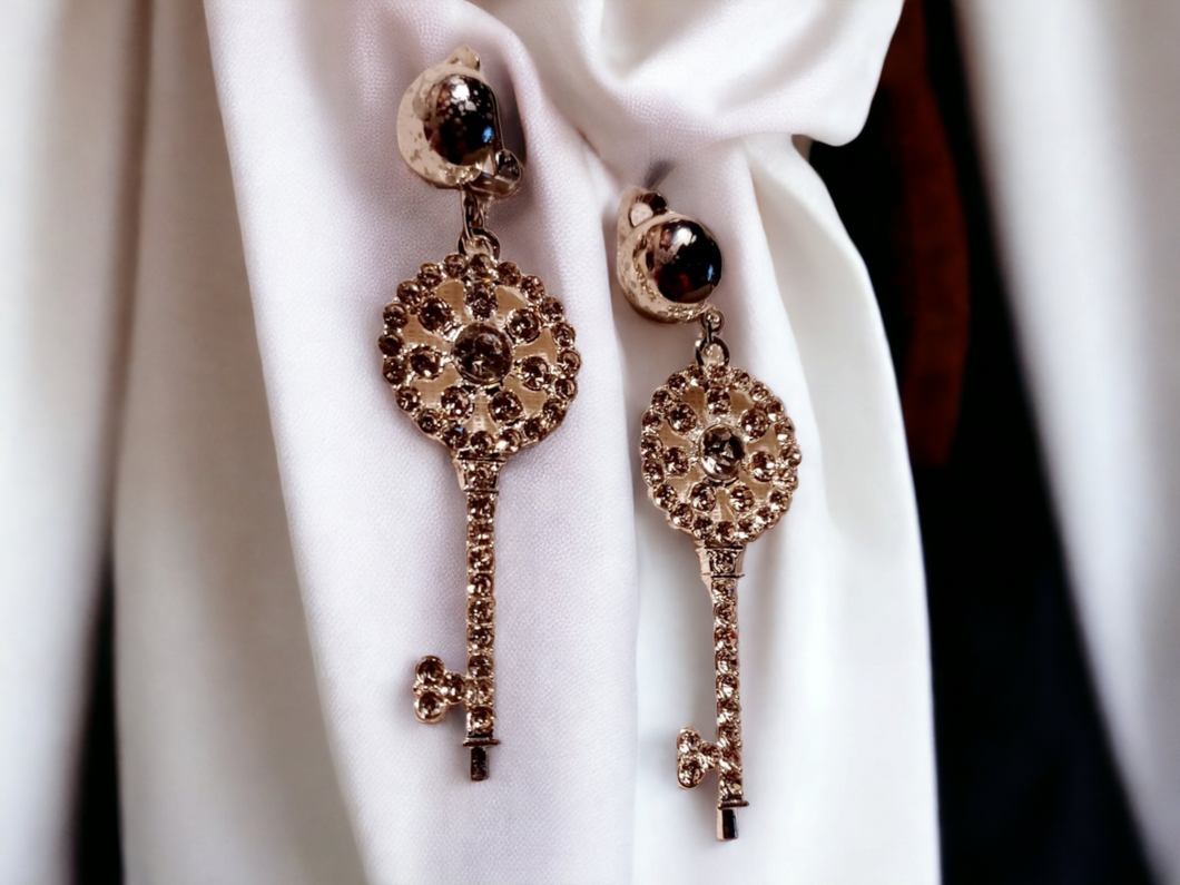 Handmade Clip On Skeleton Key Earrings Kargo Fresh