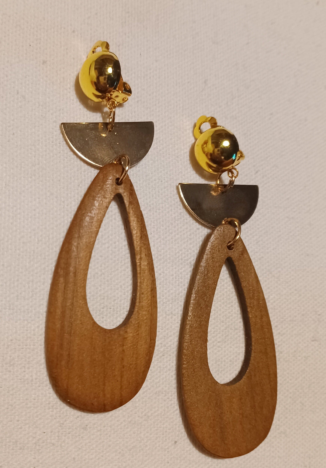 Handmade Clip Wooden Hoop Earrings Kargo Fresh