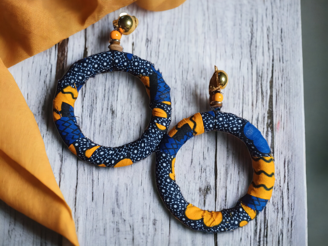 Handmade Clip on Ankara Hoops Kargo Fresh