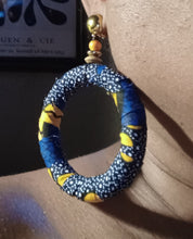 Load image into Gallery viewer, Handmade Clip on Ankara Hoops Kargo Fresh
