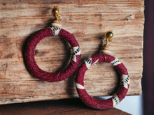 Load image into Gallery viewer, Handmade Clip on Ankara Hoops Kargo Fresh
