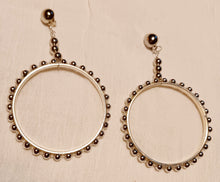 Load image into Gallery viewer, Handmade Clip on Large silver ball Hoop Earrings Kargo Fresh
