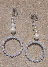 Load image into Gallery viewer, Handmade Clip on Pearl Hoop Earrings Kargo Fresh
