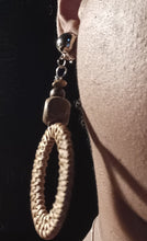 Load image into Gallery viewer, Handmade Clip on Rattan and wood Hoops Kargo Fresh
