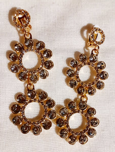 Handmade Clip on  Rhinestone Hoop Earrings Kargo Fresh