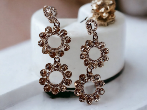 Handmade Clip on  Rhinestone Hoop Earrings Kargo Fresh