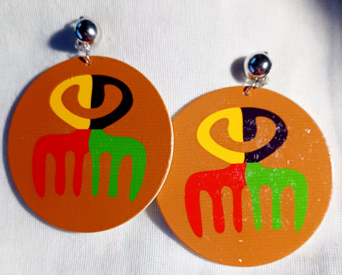 Handmade Clip on adinkra symbol earrings Kargo Fresh