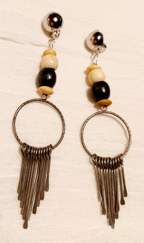 Handmade Clip on wood and Metal Handmade Earrings Kargo Fresh