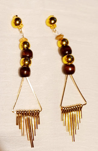 Handmade Clip on wood and Metal Handmade Earrings Kargo Fresh