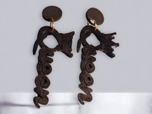 Load image into Gallery viewer, Handmade Clip on wooden Queen earrings Kargo Fresh
