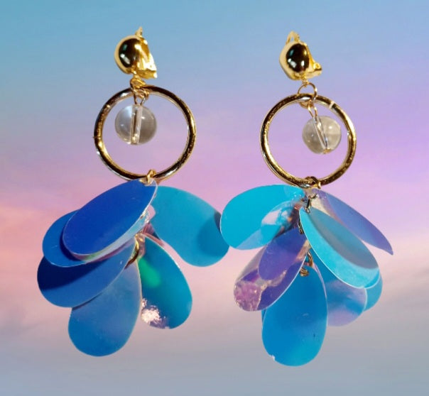 Handmade Confetti Glitter clip on Earrings Kargo Fresh